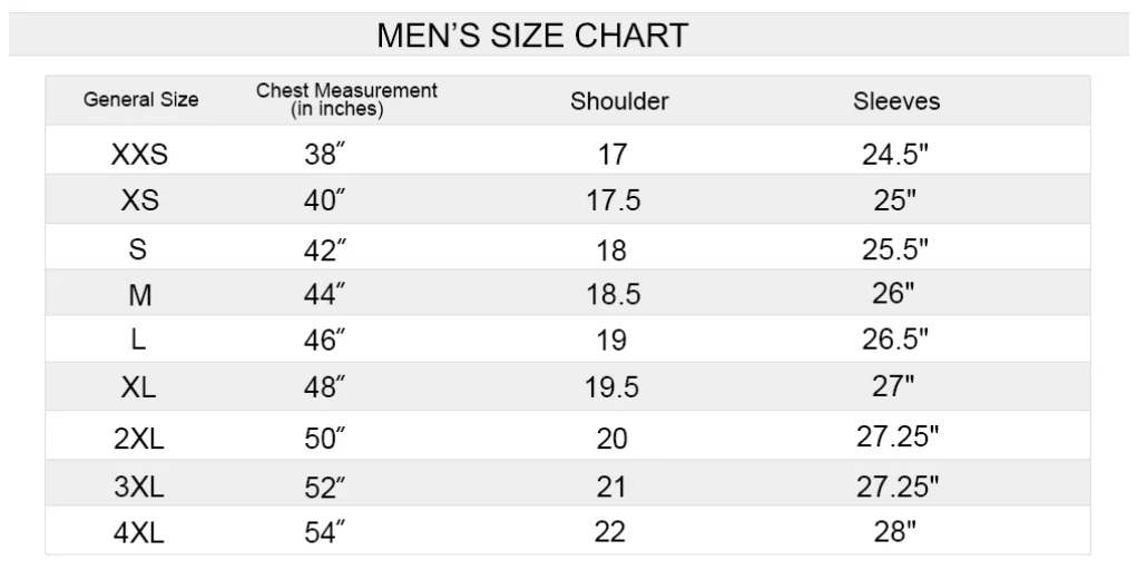 Men's Measurement Guide